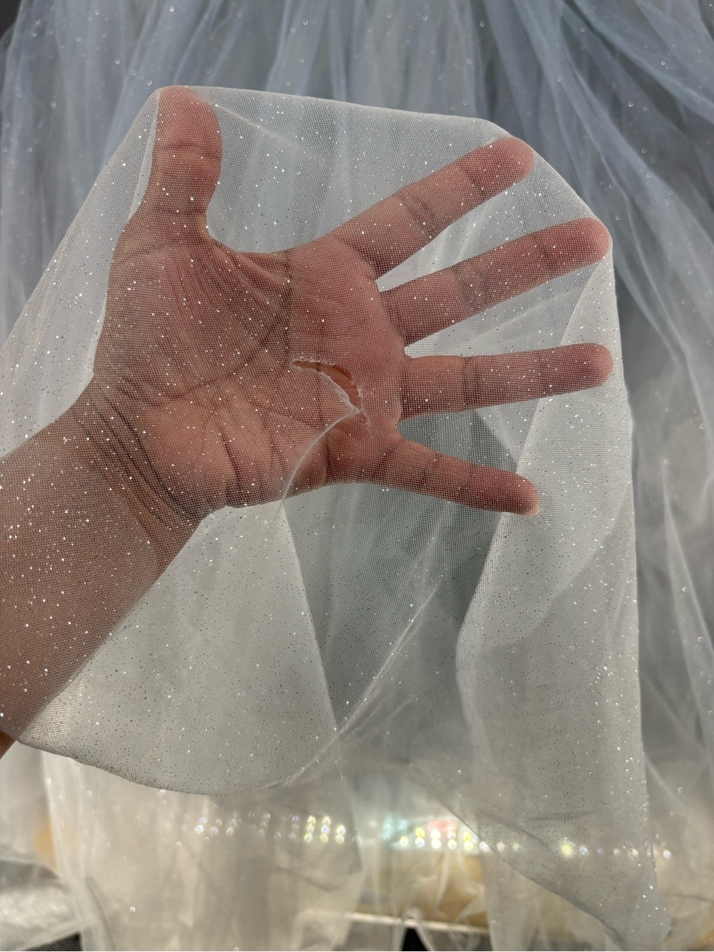 MAC DUGGAL Blue Glitter One-Shoulder Ombre Gown Size 8 - Picture 8 of 10